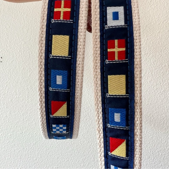 Vintage nautical leather sailing flags Essex, CT belt made in USA size 40 - Picture 2 of 6